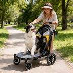 One-Click Folding 4-Wheel Jogger Wagon Stroller for Large Dogs with Storage Pockets