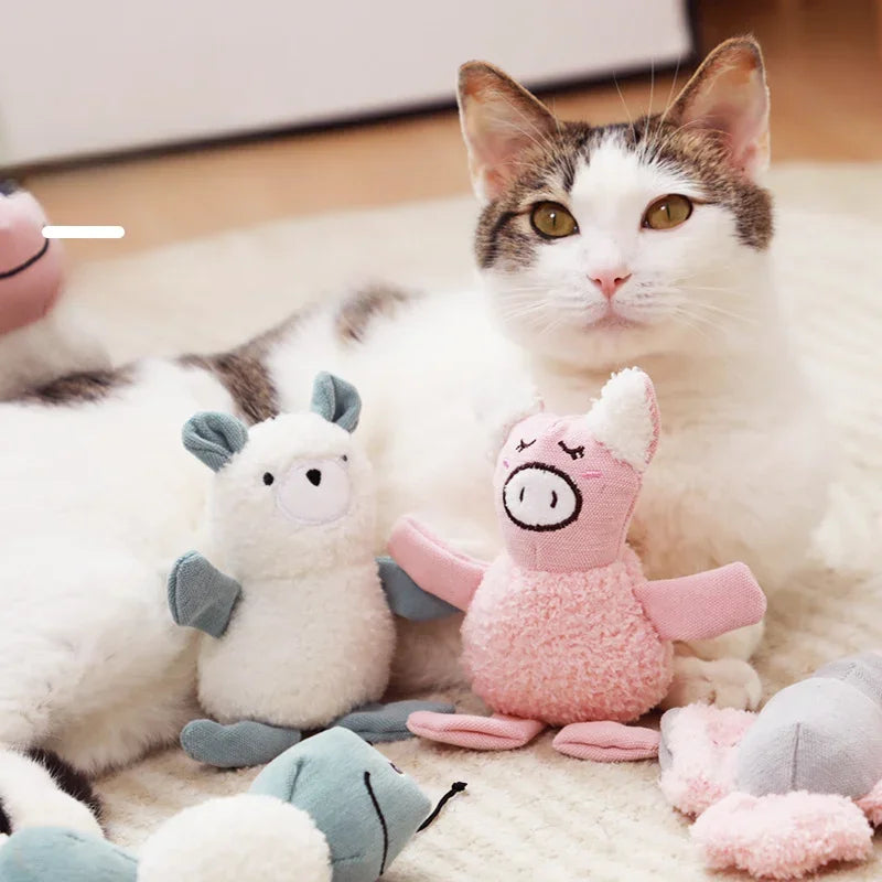 Catnip Plush Animal Cat Toy — Bite-Resistant Chew Toy, Multiple Shapes