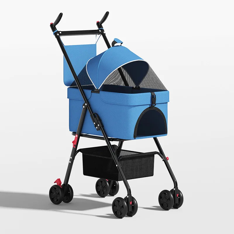 Detachable Pet Cart & Dog Bed — Lightweight Foldable Cat Bag Outdoor Cart for Small Pets