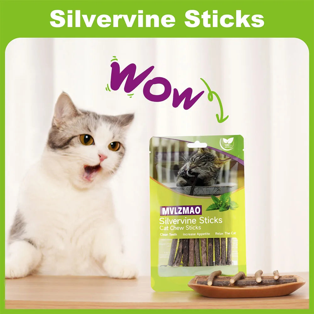 Silvervine Chew Sticks for Cats (10-Pack)