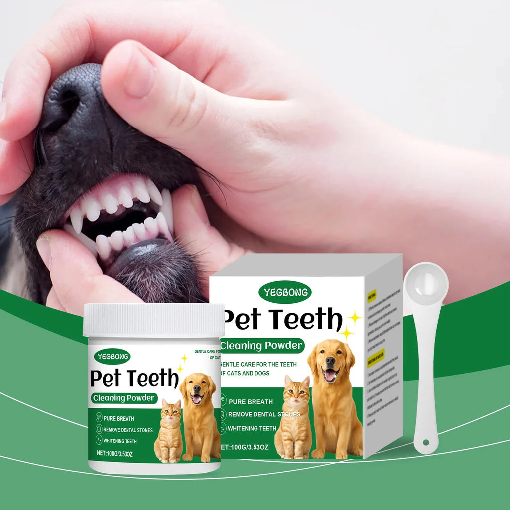 Pet Teeth Cleaning Powder — Reduces Tartar & Freshens Breath, 100g