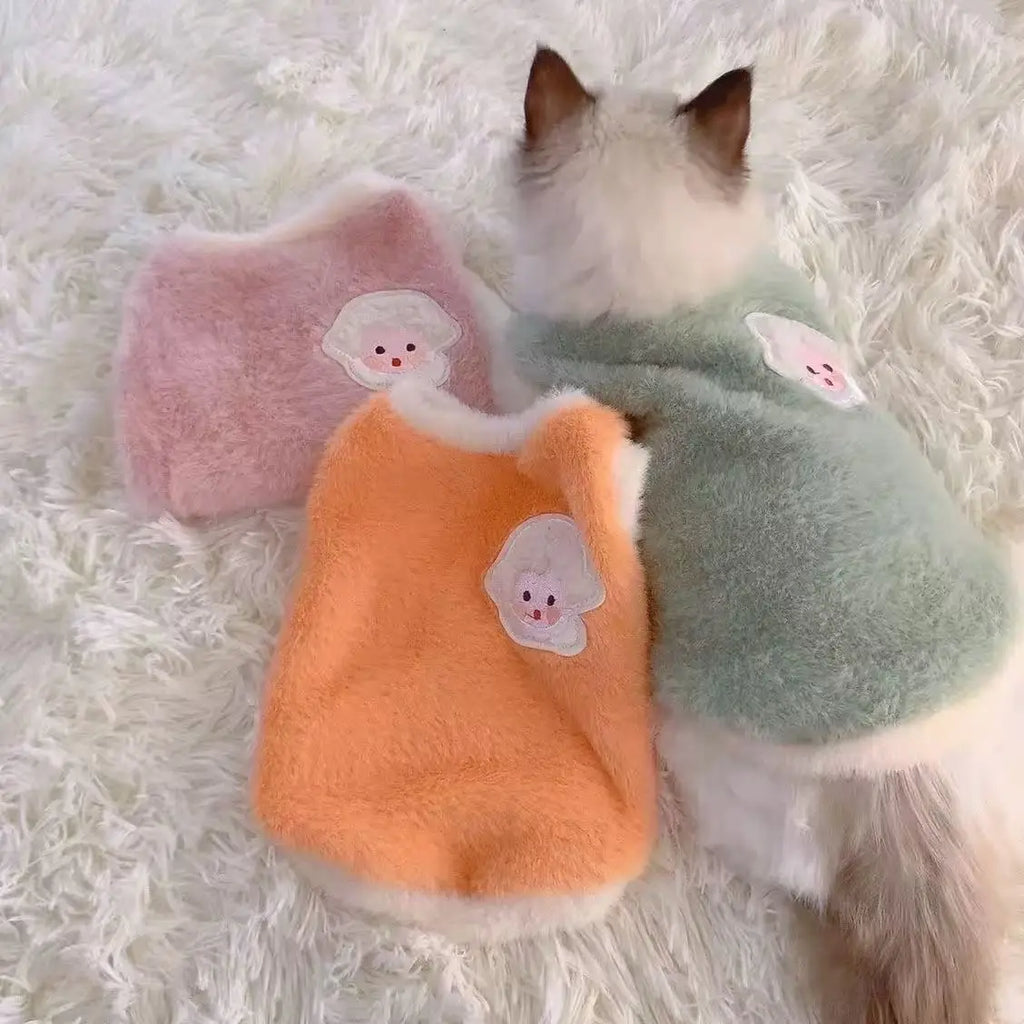 Thickened Winter Cat Vest — Warm Fleece-Lined Coat for Kittens & Small Pets