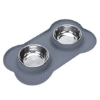 Stainless Steel Double Pet Bowl Set