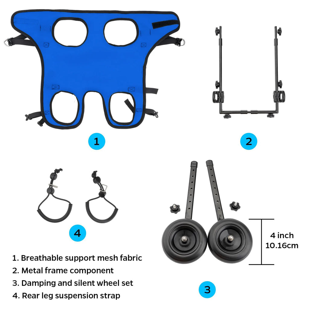 Dog Mobility Scooter Rehabilitation Cart — Assisted Walking Aid for Leg Injury & Disability
