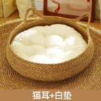 Woven Vine Cat Nest Bed, Cooling All-Season Design