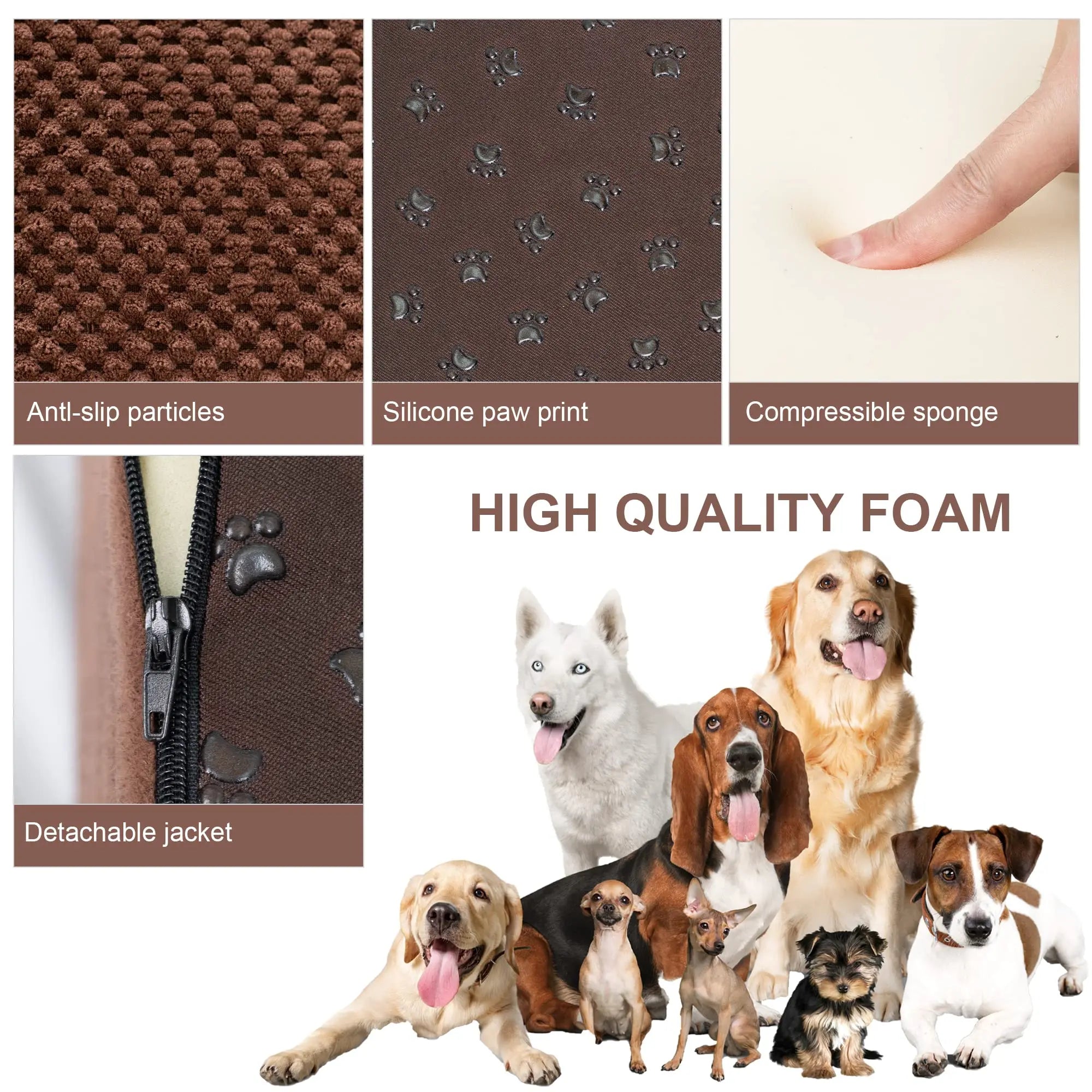 2-in-1 Foam Dog Stairs & Ramp, Extra-Wide Non-Slip