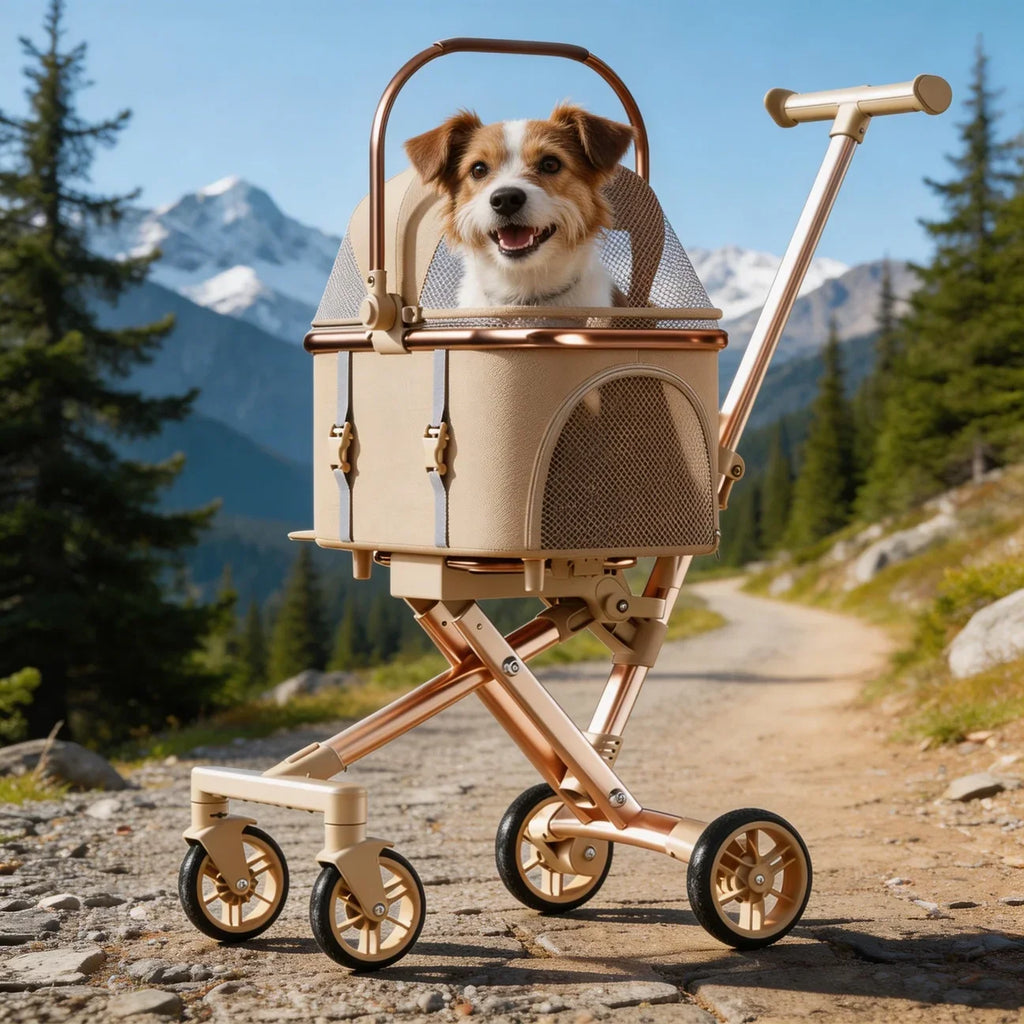 Separable One-Click Easy-Fold Pet Pushchair for Cats, Dogs & Babies