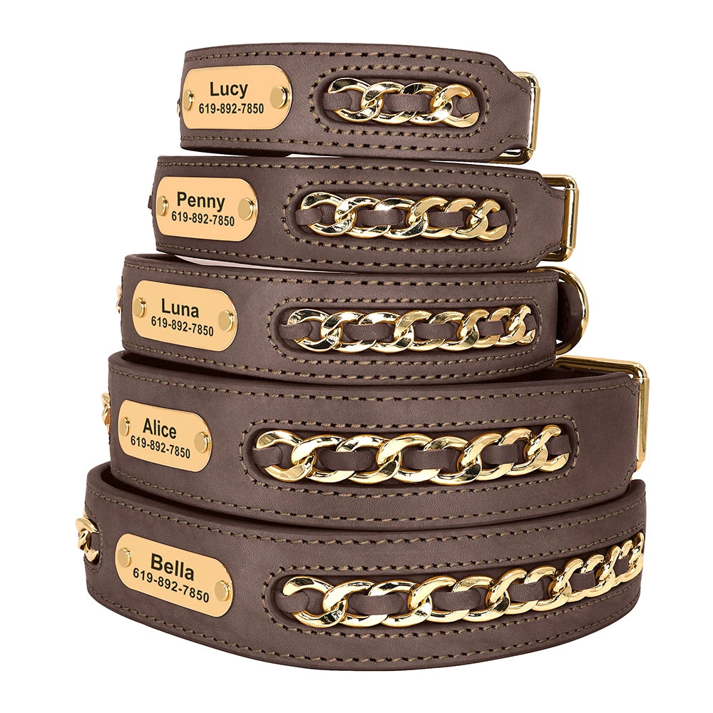 Custom Engraved Leather Dog Collar