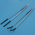 Stainless Steel Pet Feeding Tongs — Rubber-Tipped Tweezers for Reptiles