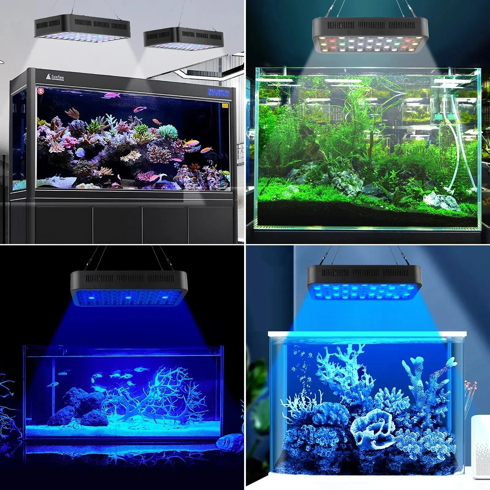 165W WiFi Smart LED Aquarium Light (3-Channel, App Control, Coral Reef)