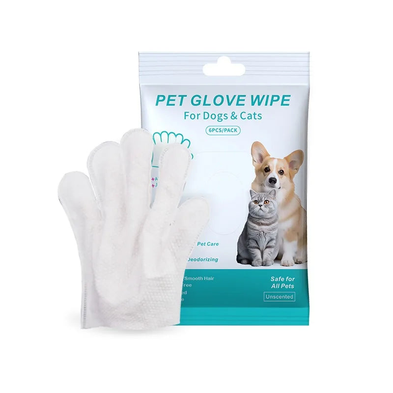 No-Rinse Pet Grooming Gloves (6-Pack)
