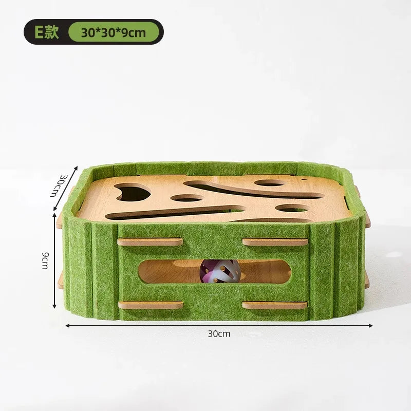 Interactive Cat Puzzle Maze Box — Hole-Digging Ball Game with Bell