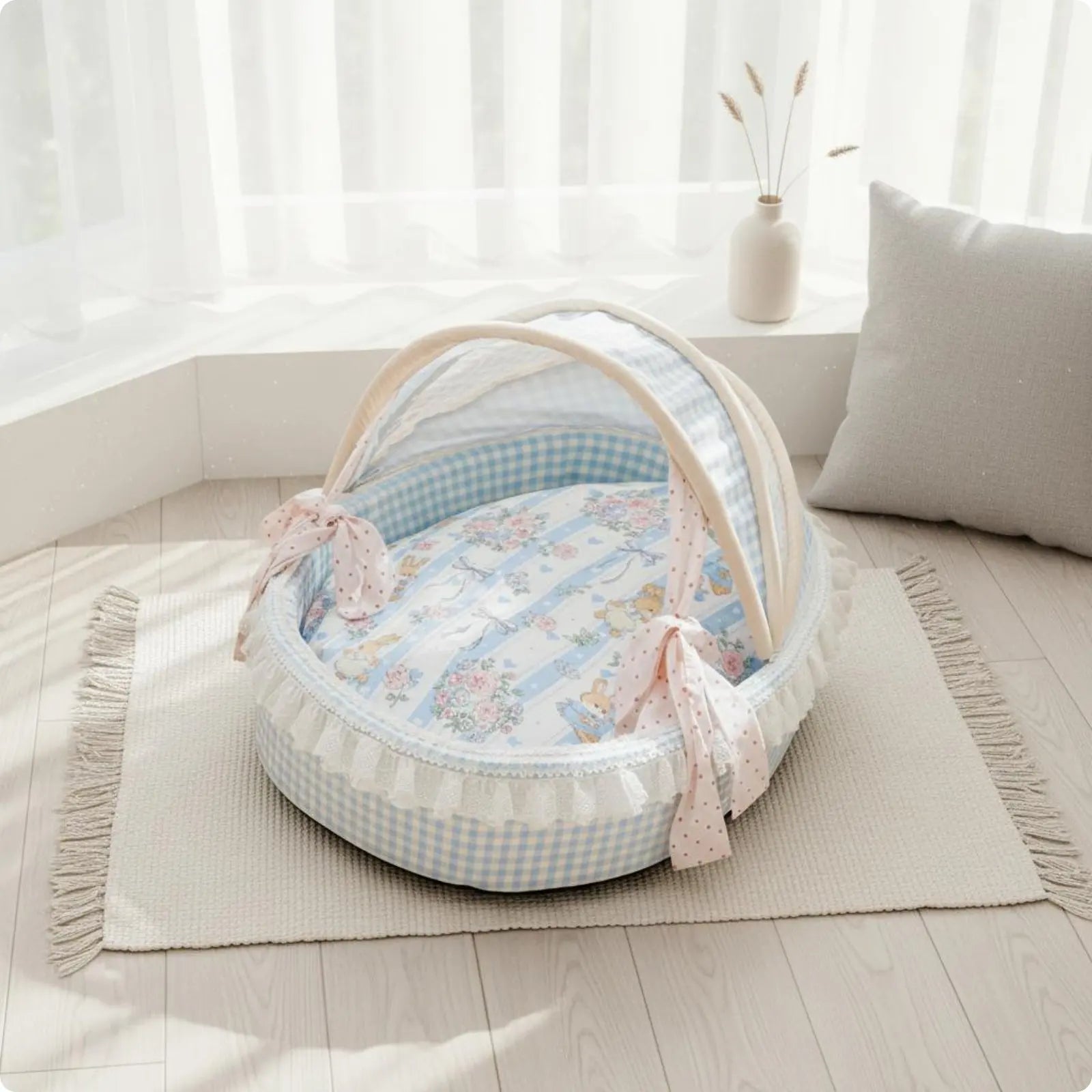 Princess-Style Semi-Enclosed Cat Bed Cradle
