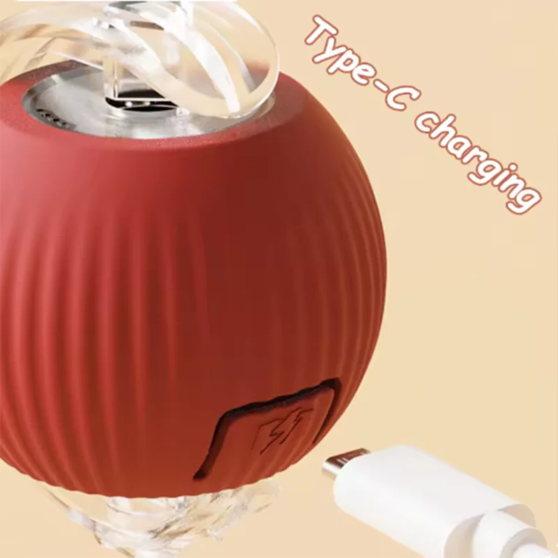 Smart Rolling Silicone Ball Cat Toy with Tail