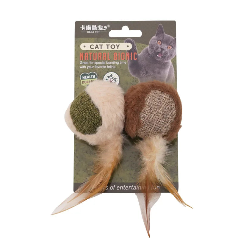 Catnip & Silvervine Feather Chew Toy — Dental Health & Boredom Buster