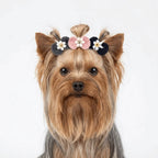 Yarn Bow Pet Hair Ties 12-Pack (Cute Style, Elastic, Various Colors)