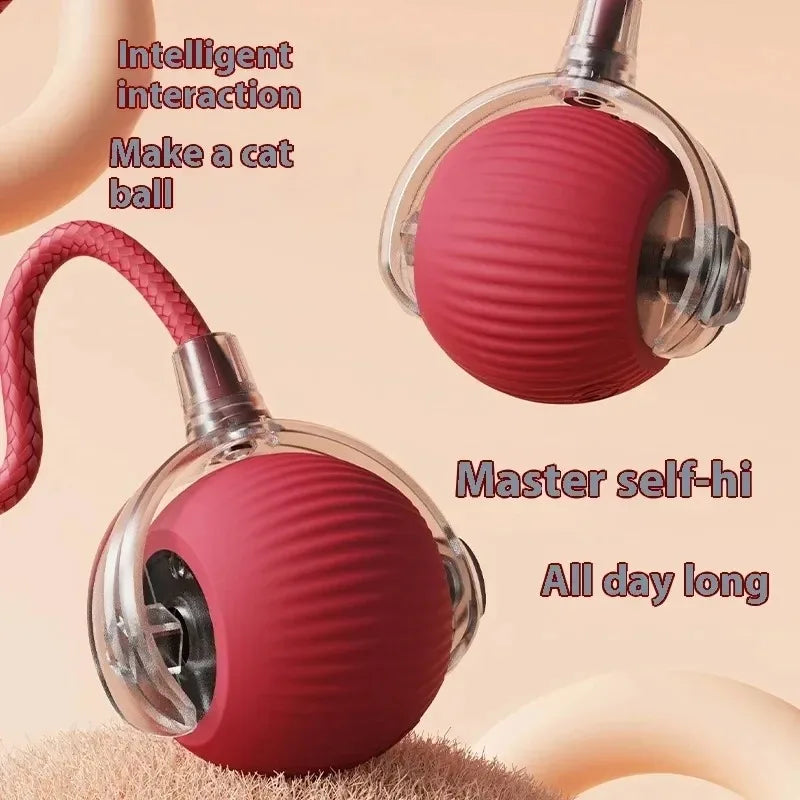 Smart Electric Rolling Ball Cat Toy with Fake Mouse Tail — USB Rechargeable Auto-Chase Trainer