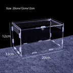 Acrylic Reptile Breeding Box — Magnetic Anti-Escape Feeding Cage