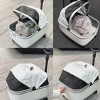Luxury Water-Resistant Nylon Pet Stroller Travel Bag with Wheels for Cats & Dogs