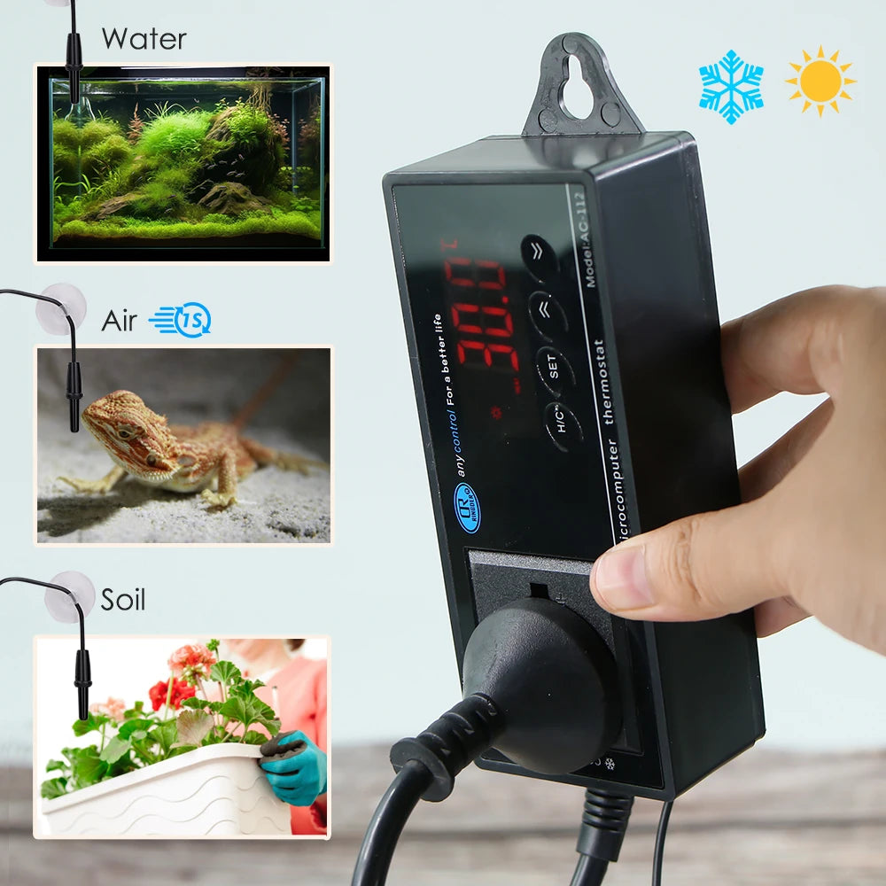 Digital Terrarium Thermostat — LED Controller with Waterproof Probe