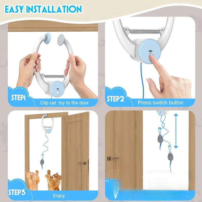 Hanging Door Swing Cat Toy with Sticky Disc