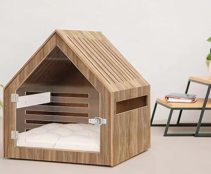 Eco-Friendly Wooden Cat House for Winter Warmth