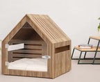 Eco-Friendly Wooden Cat House for Winter Warmth