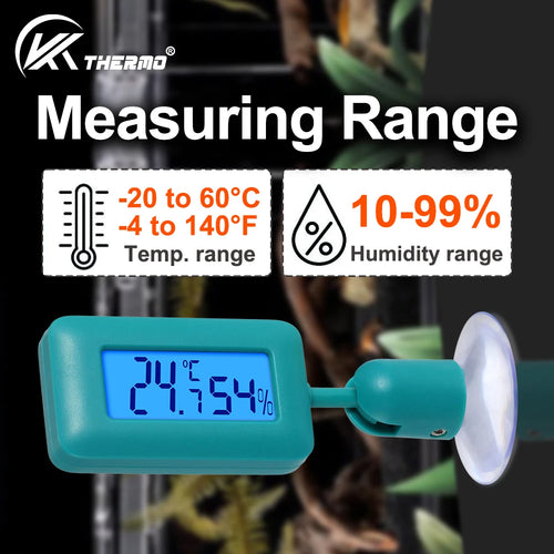 Mini Digital Reptile Thermometer-Hygrometer — 360° Rotating, Luminous Display