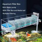 Wall-Mounted Waterfall Aquarium Filter Box (Silent, Built-In, Back Filter)