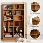 2-in-1 Wood Cat House Bookshelf with Litter Box Enclosure