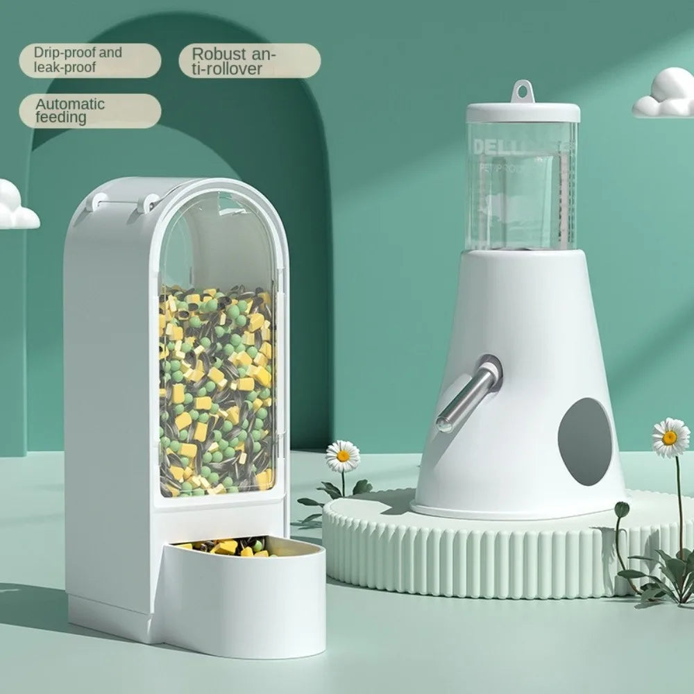Anti-Tip Hamster Water Dispenser & Feeder — Leak-Proof, Easy-Clean Set