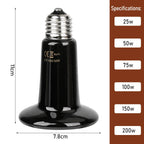 No-Light Ceramic Heat Bulb — Far-Infrared E27 Heater, 25W-200W, Small & Big Sizes