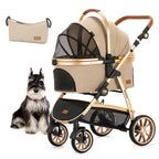 Luxury Pet Stroller with Removable Carrier for Small & Medium Dogs