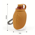 Foldable Dog Water Bottle (300ml, Silicone, Leaf Design, Outdoor)