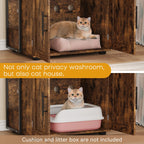 Cat Litter Box Enclosure with 2-Tier Storage Shelves