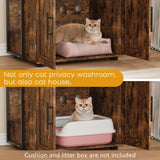 Cat Litter Box Enclosure with 2-Tier Storage Shelves