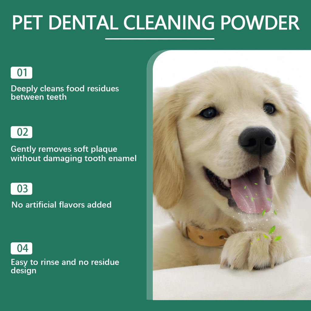 Pet Teeth Cleaning Powder — Reduces Tartar & Freshens Breath, 100g
