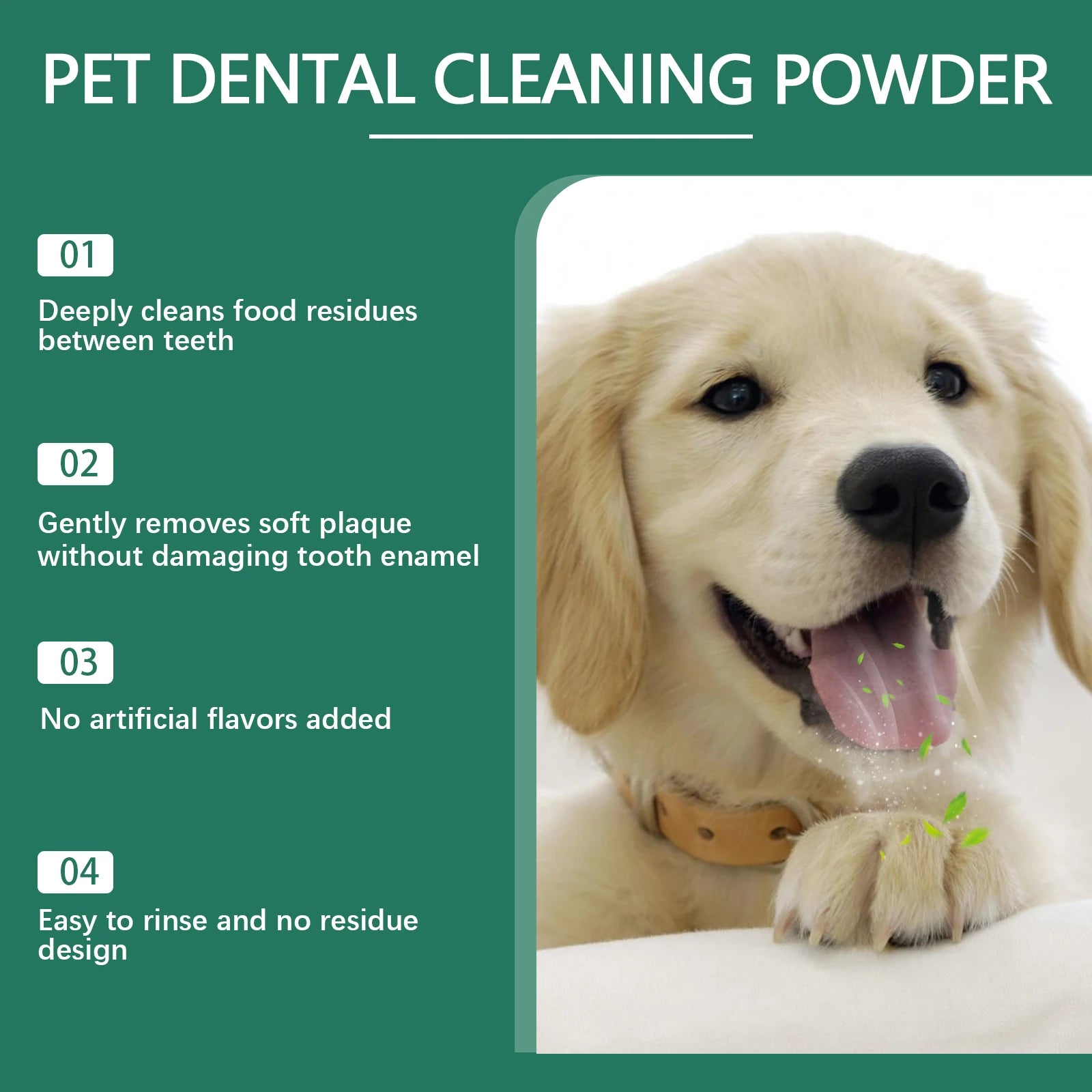 Pet Teeth Cleaning Powder — Reduces Tartar & Freshens Breath, 100g