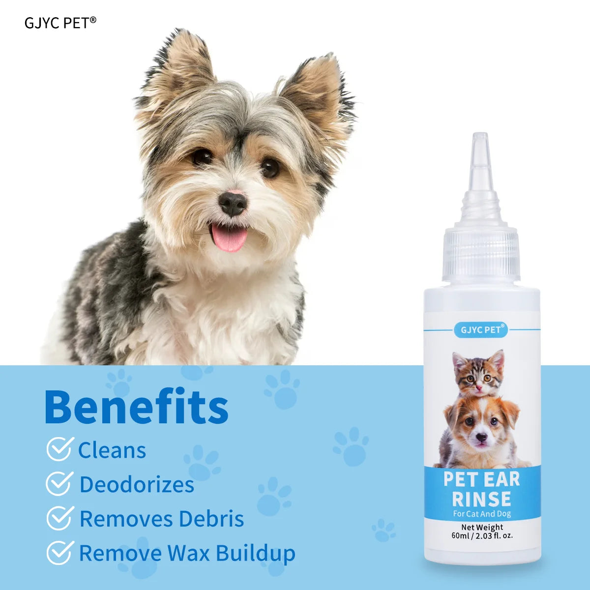 Natural Pet Ear Cleaner — Gentle Wax & Odor Solution for Dogs & Cats