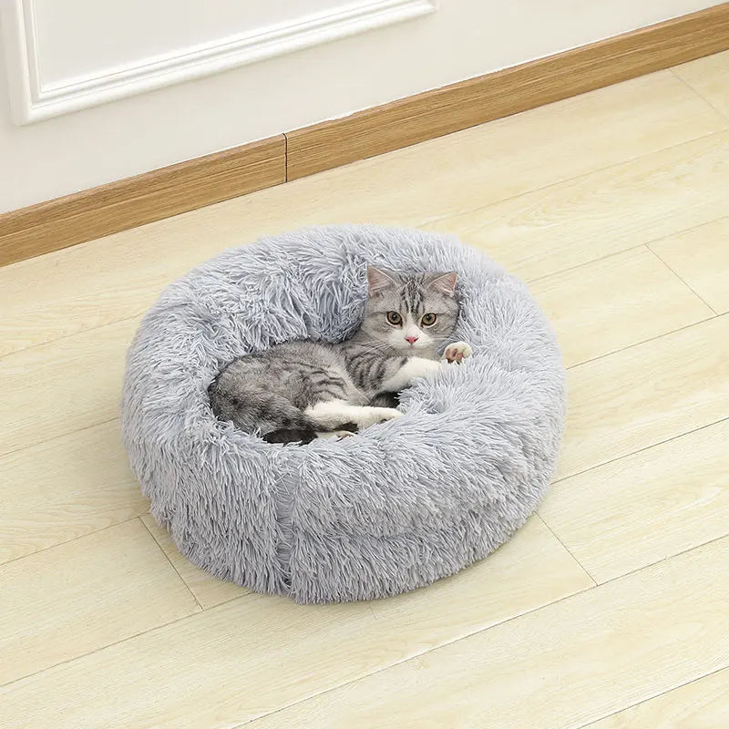 Long Plush Pet Sleeping Basket