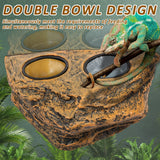 Magnetic Reptile Feeder Ledge Set — Elevated Dish with 4 Bowls