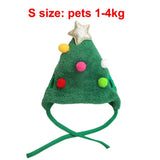 Christmas Pet Costume Set (Santa & Elk Hat with Bandana Bib)