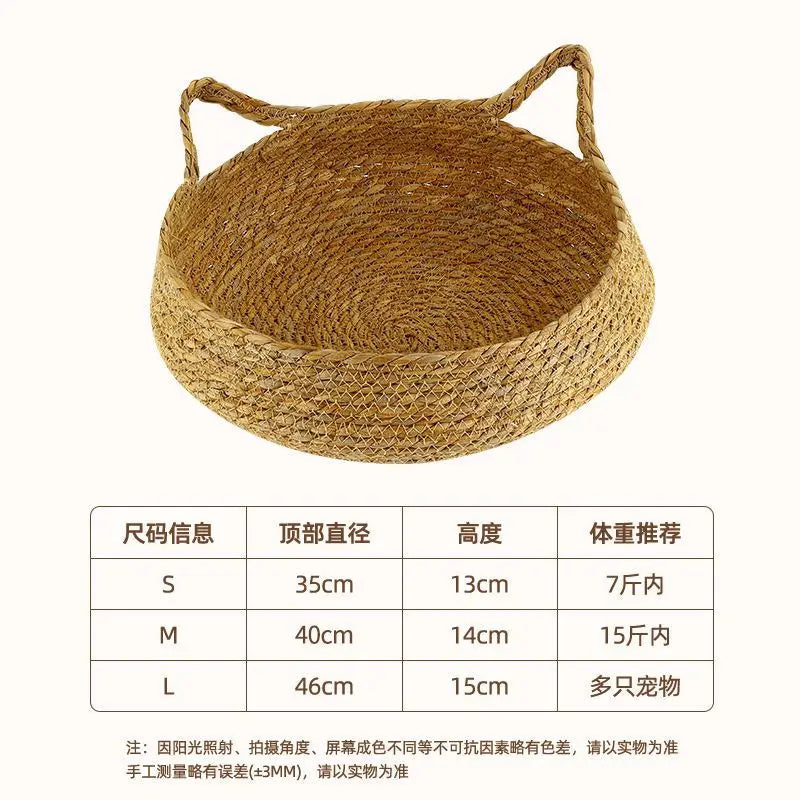 Woven Vine Cat Nest Bed, Cooling All-Season Design