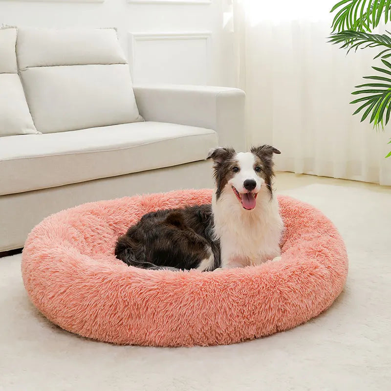 Long Plush Pet Sleeping Basket
