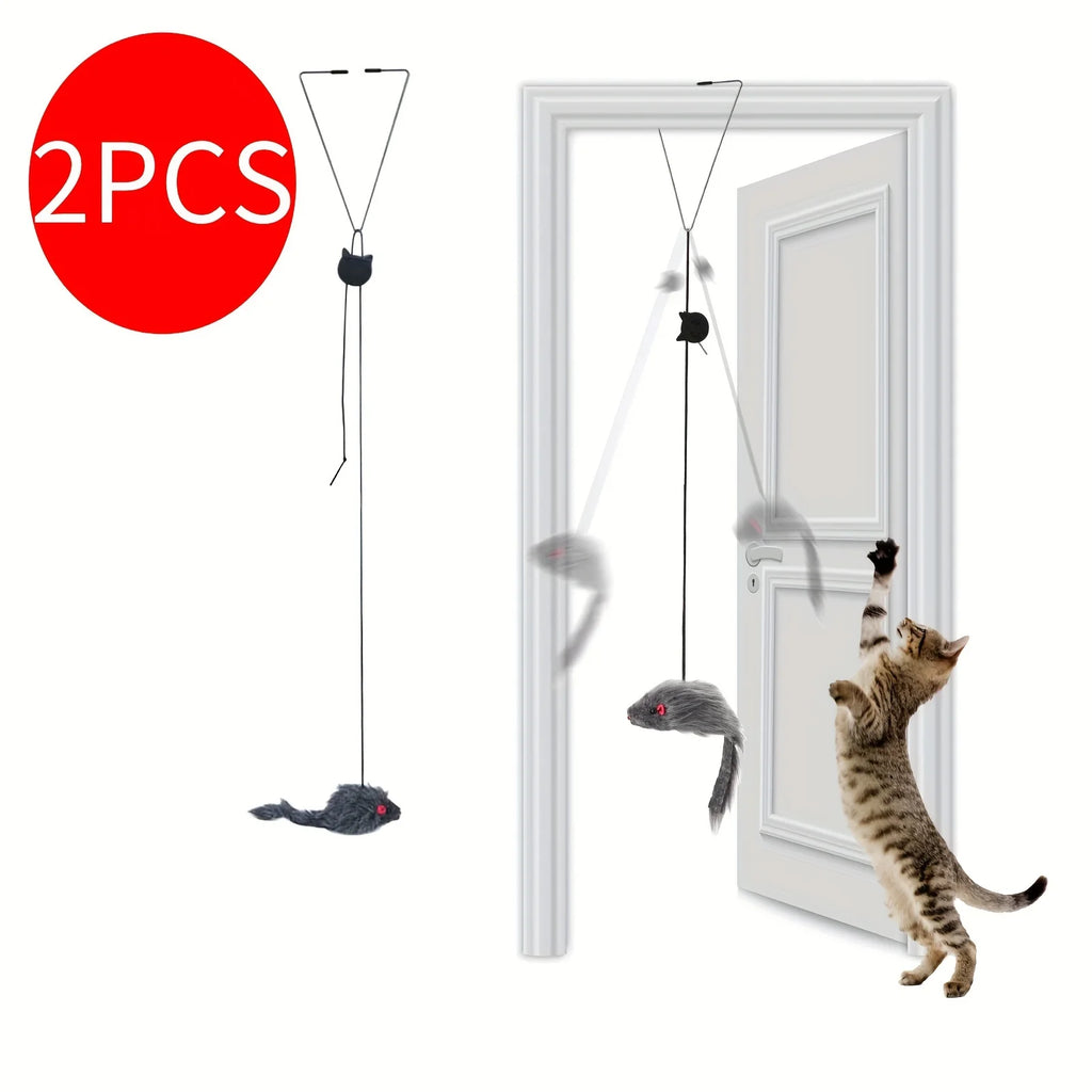 Retractable Hanging Mouse Cat Toy (Multipack)
