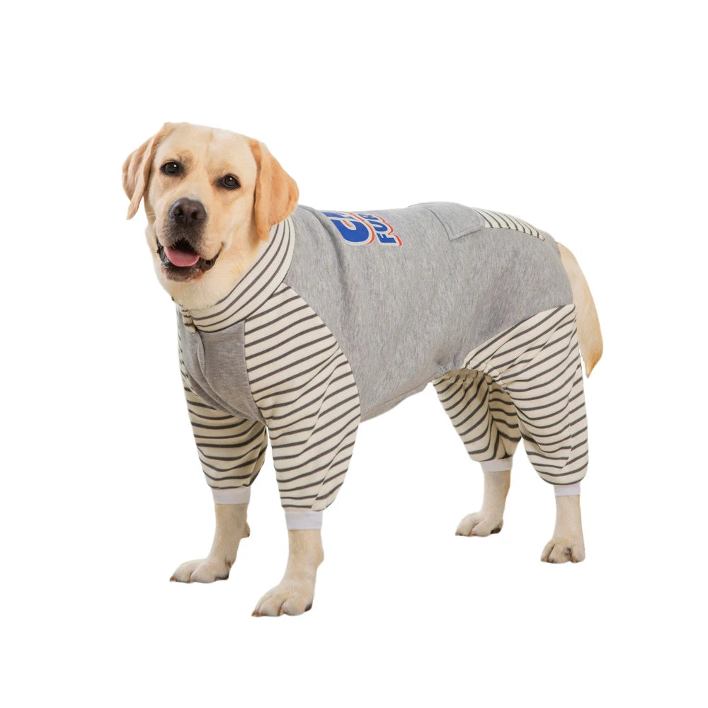 Striped Turtleneck Dog Jumpsuit