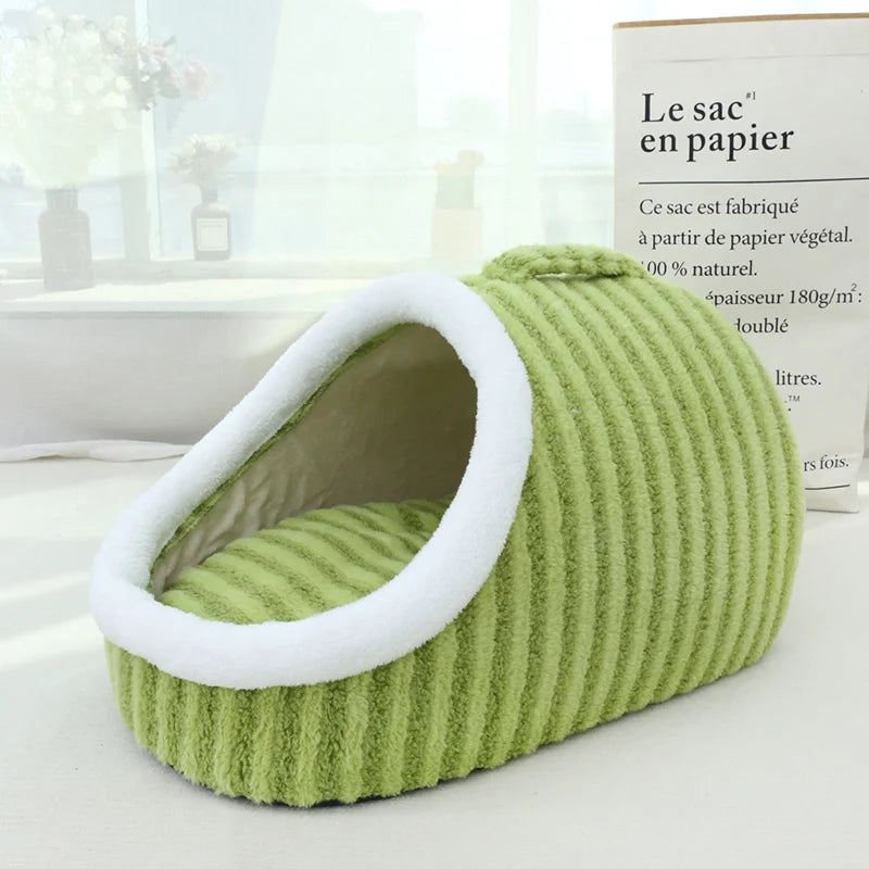 Portable Cartoon Striped Pet Bed, All-Season