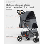 OS MOTOR 3-Wheel Portable Foldable Jogger Pet Stroller for Small & Medium Dogs, Cats & Puppies