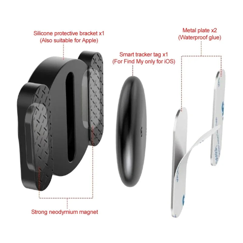4-Pack GPS Smart Tag for Apple Find My - Magnetic Silicone Anti-Loss Kit for Pets & Cars