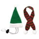 Christmas Santa Hat & Scarf Set — Mini Costume for Small Pets